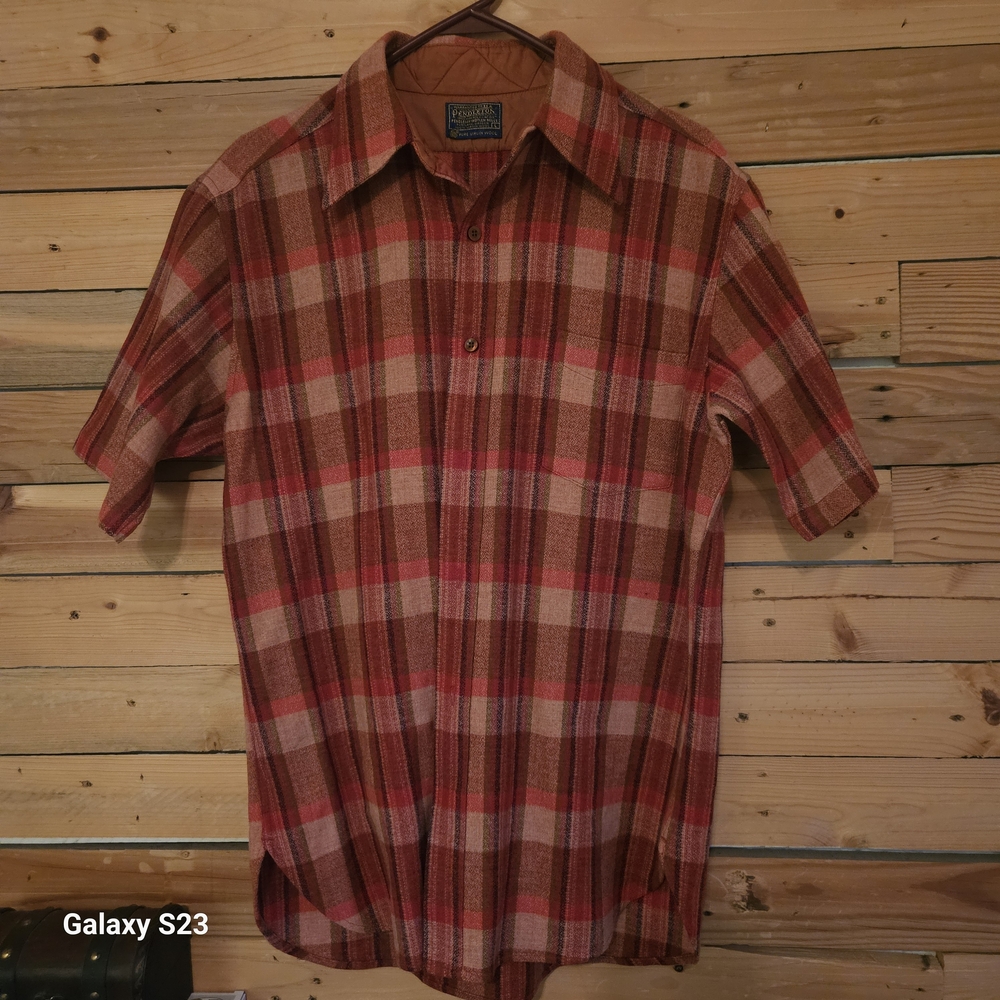 Pendleton Red and Brown Plaid Button Down Shirt